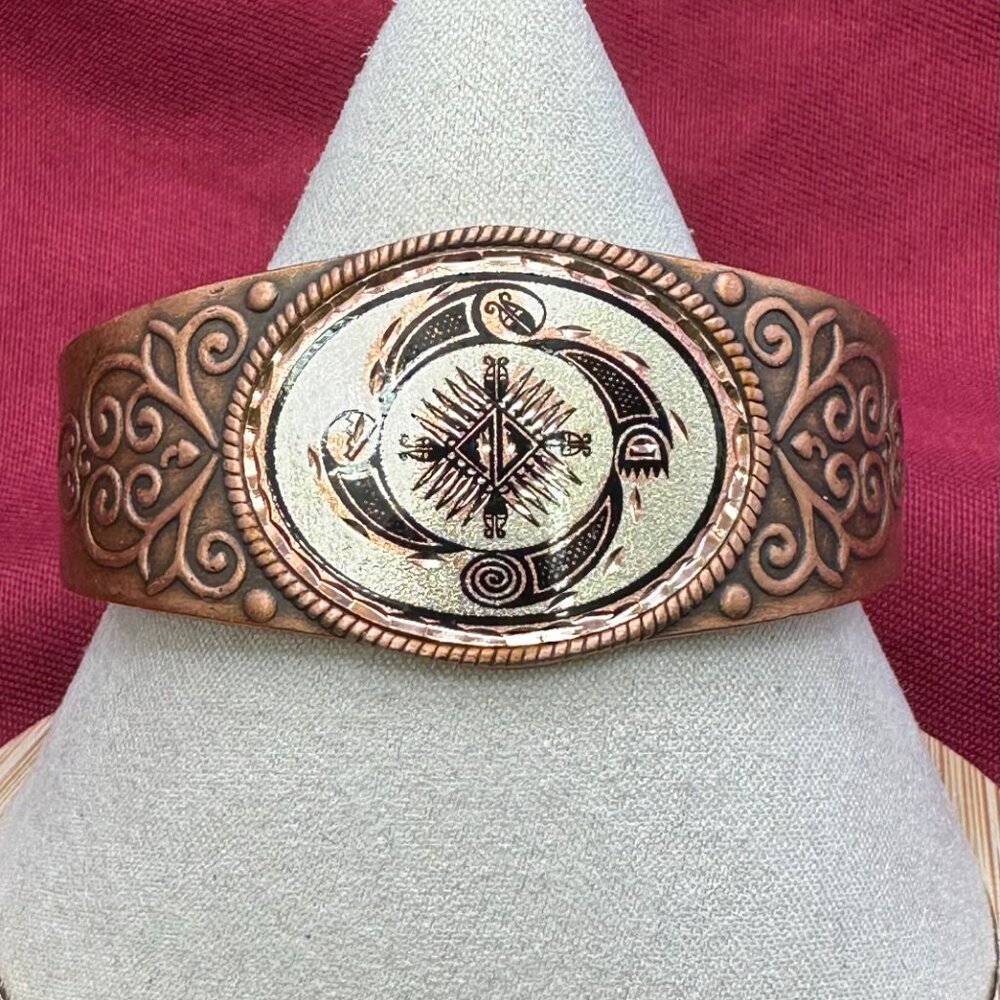 Southwest Copper “4 Elements” Cuff Bracelet - Picture 11 of 14